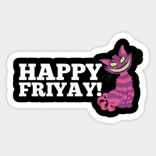 Happy FriYay Wild Cat Purple Stripes Sticker